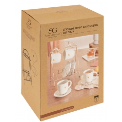 COFFRET RACK 4 TASSES COEUR...