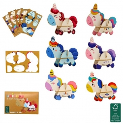 PUZZLE CARTONNE 3D LICORNE