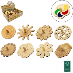 TOUPIE EN BOIS A COLORIER 7 CM