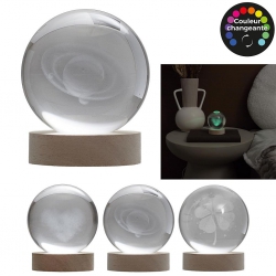 LAMPE EN VERRE GRAVEE EFFET...