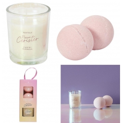 COFFRET BOUGIE AVEC 2 BOMBES DE BAIN