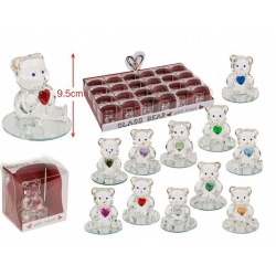 OURS EN VERRE COEUR 4.5 CM