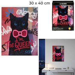 TABLEAU LED CHAT 30*40 CM