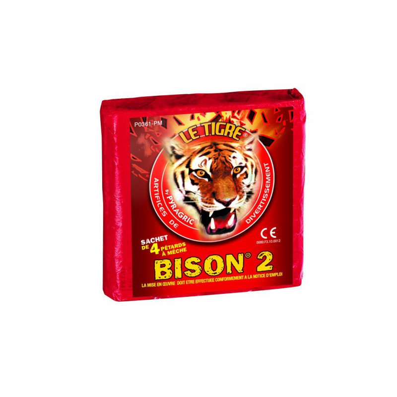 LOT PETARD A Meche Le Tigre Bison 0. 10 Paquets De 8 Pieces Soit