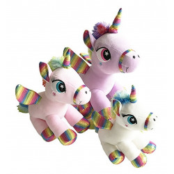 PELUCHE LICORNE ASSISE 25 CM