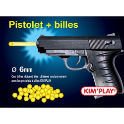 Pistolet à bille Élite Plastique + 100 billes Airsoft Jouet de qualité  +18ans