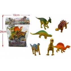 SAC DE 6 DINOSAURES 20.5X29 CM