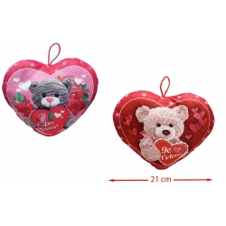 PELUCHE COEUR OURS 21 CM