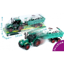 TRACTEUR REMORQUE ANIMAUX 32 CM