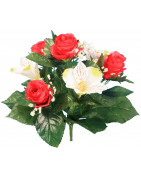 Bouquets de fleurs artificielles pas chers pour cimetières & extérieur