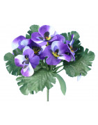 Vente de mini bouquets de fleurs artificielles blanches, bleues